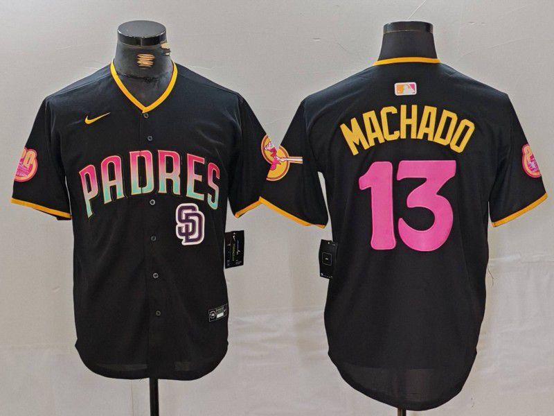 Men San Diego Padres #13 Machado Black Jointly 2024 Nike MLB Jersey style 2->san diego padres->MLB Jersey